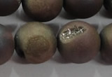 CAG6297 15 inches 18mm round plated druzy agate beads wholesale