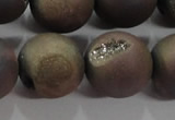 CAG6298 15 inches 20mm round plated druzy agate beads wholesale