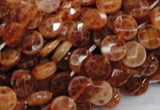 CAG635 15.5 inches 8mm faceted coin natural fire agate beads