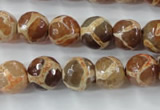 CAG6378 15 inches 8mm faceted round tibetan agate gemstone beads