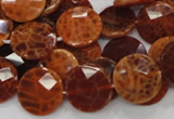 CAG638 15.5 inches 16mm faceted coin natural fire agate beads