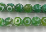 CAG6391 15 inches 8mm faceted round tibetan agate gemstone beads