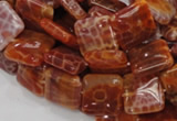 CAG644 15.5 inches 15mm square natural fire agate beads wholesale