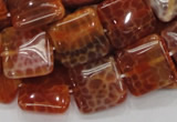 CAG645 15.5 inches 20mm square natural fire agate beads wholesale