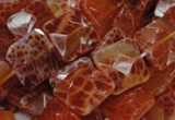 CAG650 15.5 inches 12*12mm faceted square natural fire agate beads