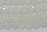 CAG6511 15.5 inches 6mm faceted round Brazilian white agate beads