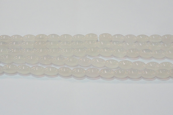 CAG6525 15.5 inches 8*12mm rice Brazilian white agate beads