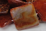 CAG653 15.5 inches 40*40mm faceted square natural fire agate beads