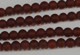 CAG6550 15.5 inches 4mm round matte red agate beads wholesale