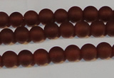 CAG6551 15.5 inches 5mm round matte red agate beads wholesale