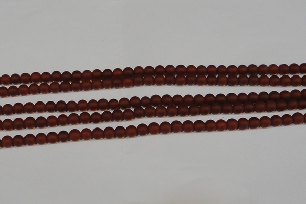 CAG6551 15.5 inches 5mm round matte red agate beads wholesale