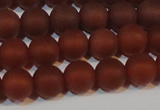 CAG6553 15.5 inches 7mm round matte red agate beads wholesale