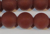 CAG6559 15.5 inches 18mm round matte red agate beads wholesale