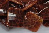 CAG656 15.5 inches 18*18mm faceted rhombic natural fire agate beads