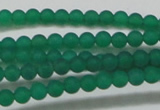 CAG6565 15.5 inches 3mm round matte green agate beads wholesale