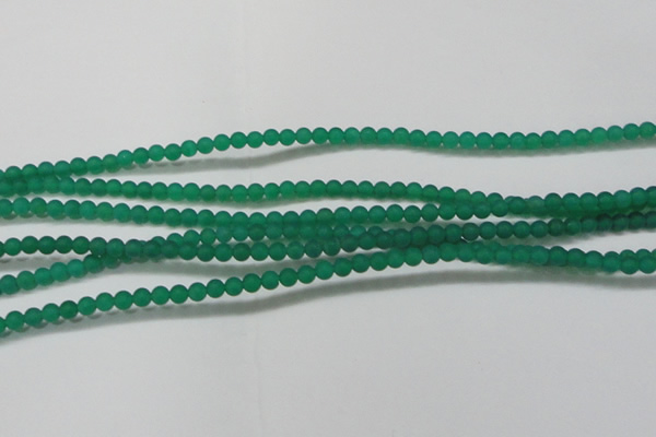 CAG6565 15.5 inches 3mm round matte green agate beads wholesale