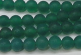 CAG6567 15.5 inches 6mm round matte green agate beads wholesale