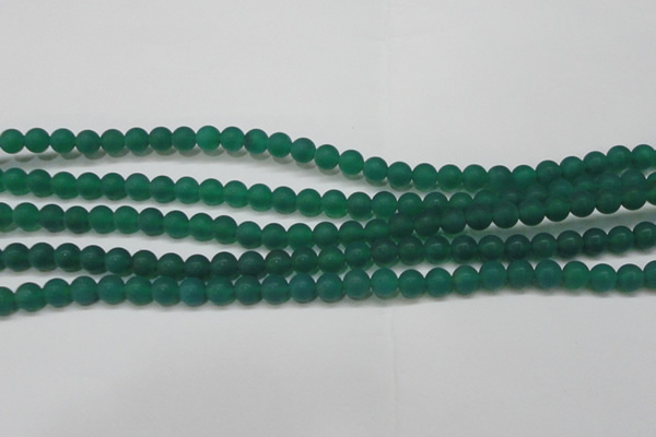 CAG6567 15.5 inches 6mm round matte green agate beads wholesale