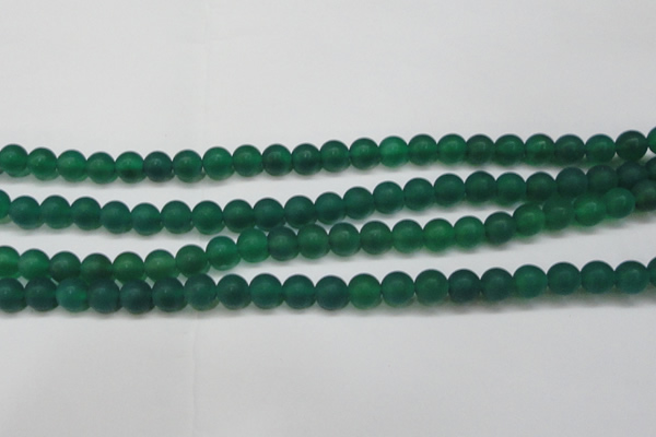 CAG6568 15.5 inches 7mm round matte green agate beads wholesale