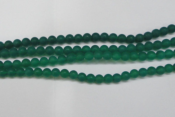 CAG6569 15.5 inches 8mm round matte green agate beads wholesale