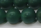 CAG6572 15.5 inches 14mm round matte green agate beads wholesale