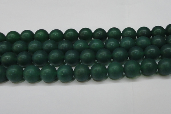 CAG6572 15.5 inches 14mm round matte green agate beads wholesale