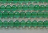 CAG6600 15.5 inches 2mm round green agate gemstone beads