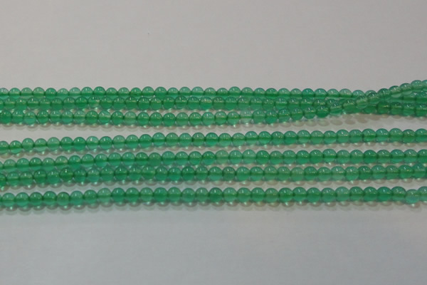 CAG6600 15.5 inches 2mm round green agate gemstone beads