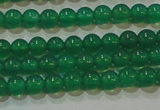 CAG6602 15.5 inches 3mm round green agate gemstone beads