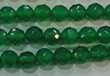 CAG6612 15.5 inches 6mm faceted round green agate gemstone beads