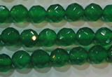 CAG6613 15.5 inches 8mm faceted round green agate gemstone beads