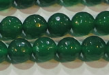 CAG6614 15.5 inches 10mm faceted round green agate gemstone beads