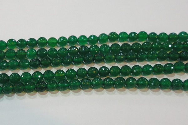 CAG6614 15.5 inches 10mm faceted round green agate gemstone beads