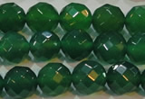 CAG6615 15.5 inches 12mm faceted round green agate gemstone beads