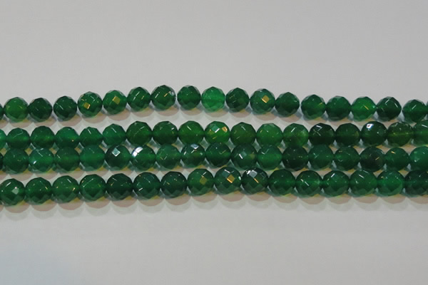 CAG6615 15.5 inches 12mm faceted round green agate gemstone beads