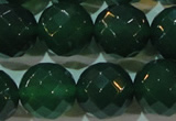 CAG6617 15.5 inches 16mm faceted round green agate gemstone beads