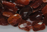 CAG662 15.5 inches 13*18mm faceted rectangle natural fire agate beads