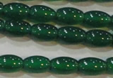 CAG6622 15.5 inches 6*9mm rice green agate gemstone beads