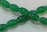 CAG6623 15.5 inches 8*12mm rice green agate gemstone beads