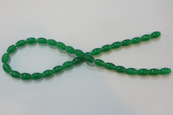 CAG6623 15.5 inches 8*12mm rice green agate gemstone beads