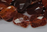 CAG663 15.5 inches 15*20mm faceted rectangle natural fire agate beads