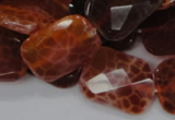 CAG664 15.5 inches 18*25mm faceted rectangle natural fire agate beads