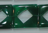 CAG6642 15.5 inches 25*25mm square green agate gemstone beads