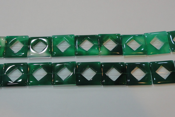 CAG6642 15.5 inches 25*25mm square green agate gemstone beads