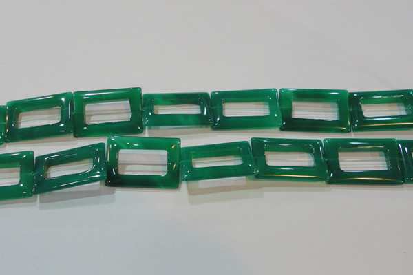 CAG6644 15.5 inches 25*35mm rectangle green agate gemstone beads