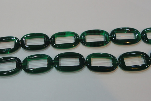 CAG6646 15.5 inches 25*38mm oval green agate gemstone beads