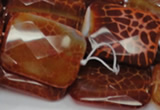 CAG665 15.5 inches 22*30mm faceted rectangle natural fire agate beads