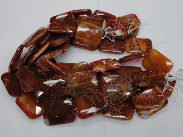 CAG665 15.5 inches 22*30mm faceted rectangle natural fire agate beads