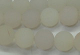 CAG6687 15 inches 8mm round white pilates agate beads