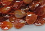 CAG670 15.5 inches 13*18mm faceted flat teardrop natural fire agate beads